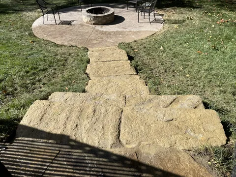 Limestone stairs installation
